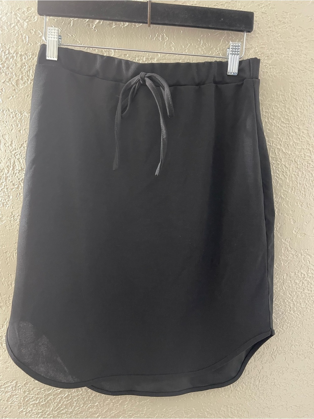 Black High-Low Drawstring Skirt for Women